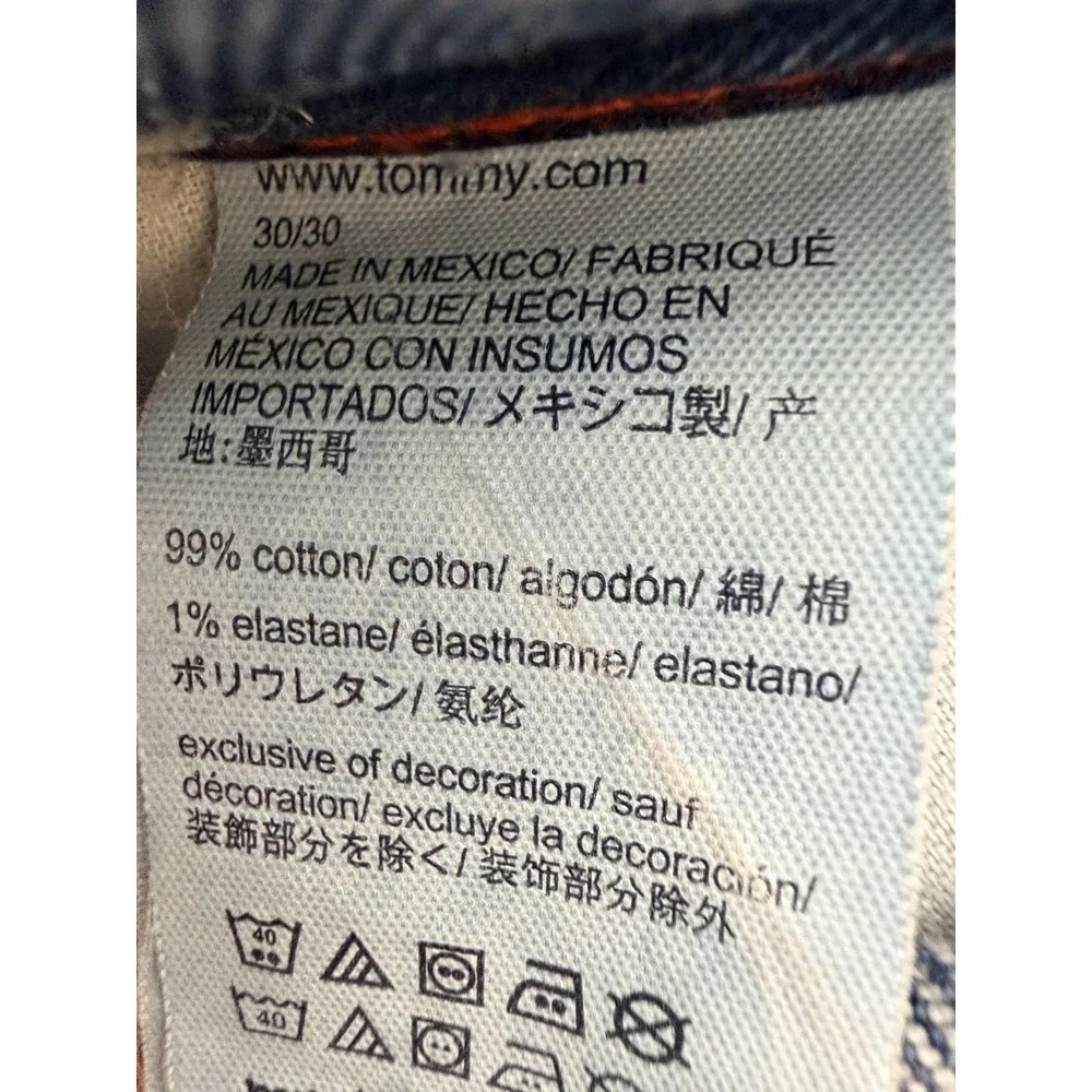 Tommy‎ Hilfiger Jeans Mens 30x30 Blue Medium Wash Skinny Distressed Denim
